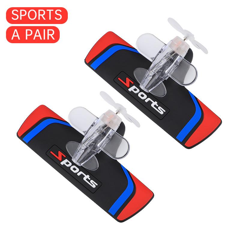 Car rearview mirror rain eyebrow Automotive exterior decorative items. Wind-powered LED airplane-style automotive decorations.