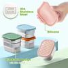 3pcs Stainless Steel Salad Dressing Condiment Containers with Leakproof Silicone Lid 230ml Sauce Container and Portion Bento Box