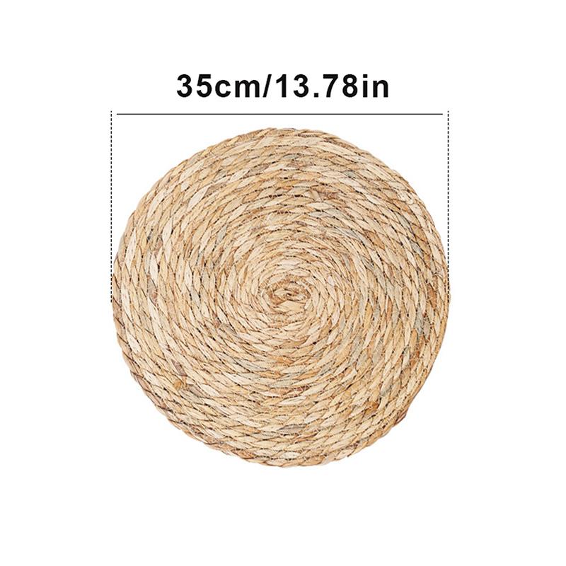 1Pcs Pot Mats Handwoven Rattan Placemats Round Heat Insulation Mats Natural Woven Table Mats For Dining Home Wedding Decor