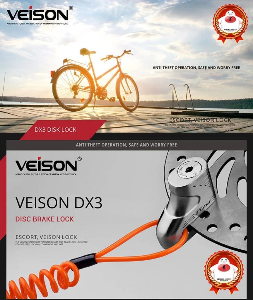 Motorcycle Lock Outdoor Scooter Bike Aluminum Alloy Theft Pretection Brake Bike Locks Waterproof Brakes Disc Motorbike Lock