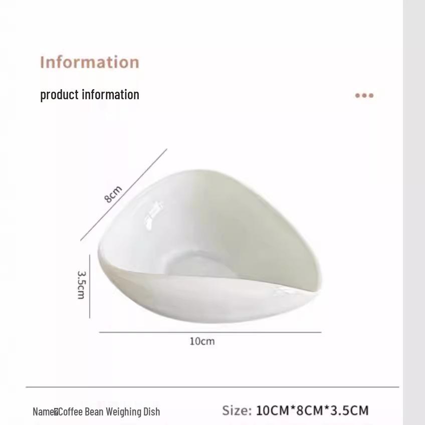 Coffee Bean Measuring Cup: Ceramic Scale for Beans & Powder, Green Roasted Sample Display Dish