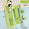 Cartoon Pencil Set: 5-Piece School Reward with Ruler, Eraser, Pencil, & Sharpener