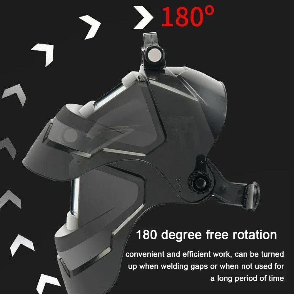 PC Welding Mask Auto Darkening with Variable Light Adjust Large Viewing Area Automatic Welding Facemask for Arc Grinding Cutting