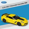 WELLY 1/24 Chevrolet Corvette Z06 2017 Alloy Sports Car Model Diecast Racing Car Model Simulation Collection Childrens Toys Gift