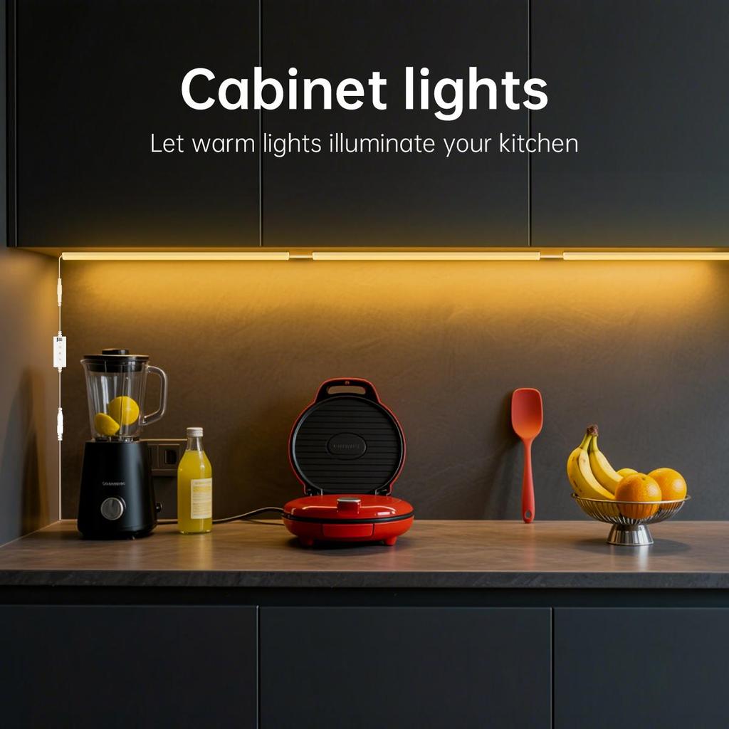 Colors Dimmable CCT LED Light Bar Strip 2700K-6500K 48CM Aluminium Tube Bluetooth APP Control For Under Cabinet Kitchen Lighting