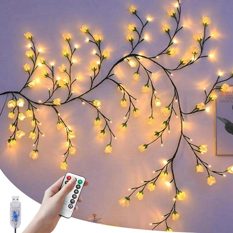 

8 Modes Remote Control LED Branch Light Rattan Light USB Power 1.2m
