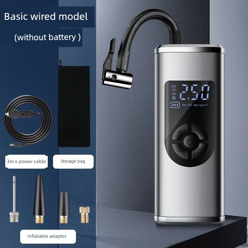 Portable Car Air Pump, Wireless Multifunctional Emergency Mobile Phone Power Bank, Tire Inflator 219 Car Model - Radiant Silver