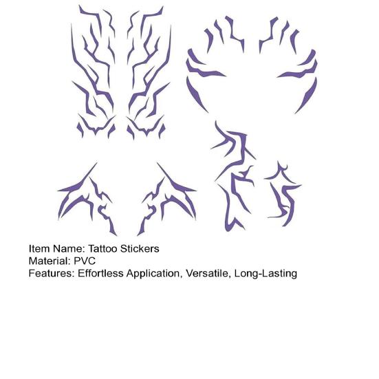 Temporary Tattoo Stickers Waterproof Body Art Long-lasting Cosplay Tattoos Stickers for Parties Festivals Concerts Role Playing Props