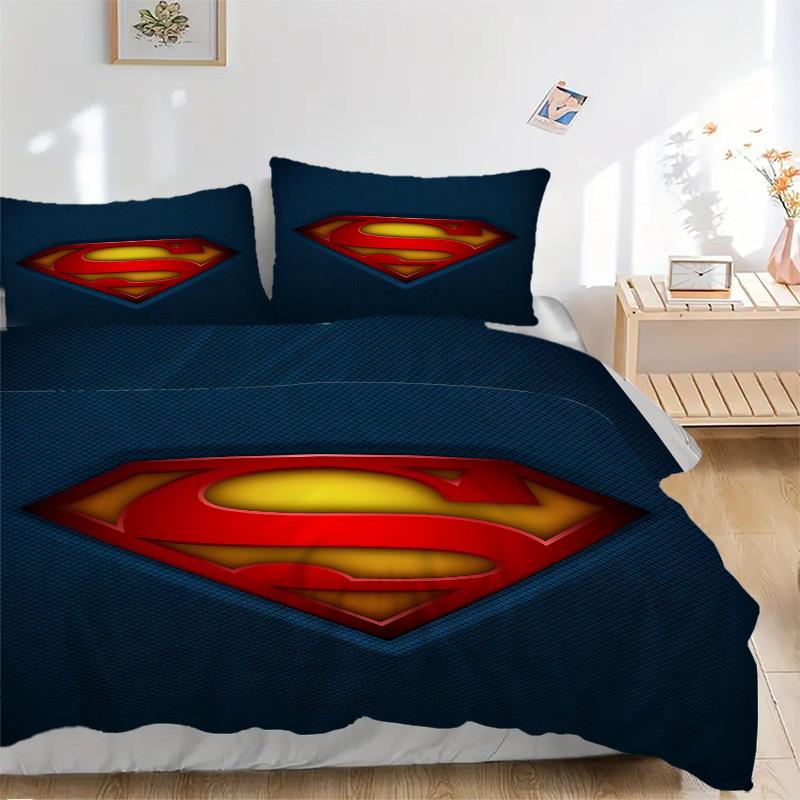 

3pcs Superman Logo Cover Set,Soft Comfortable Duvet Cover,Guest Room (1*Duvet Cover + 2*Pillowcases, Without Core) yy251024032 135x200cm