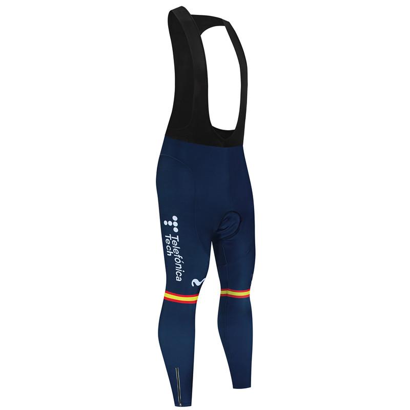 

Spain Movistar Autumn Long Sleeve Cycling Jersey Set Bib Pants Ropa Ciclismo Clothing Bike Uniform Men Bicycle Clothes Mailllot 5XL