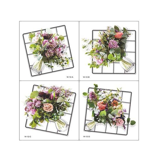 

4 шт. моделирование 3D яркий букет цветов вазы сетка декор стены наклейка съемная самоклеящаяся наклейка на стену украшение для офиса и кухни 4pcs