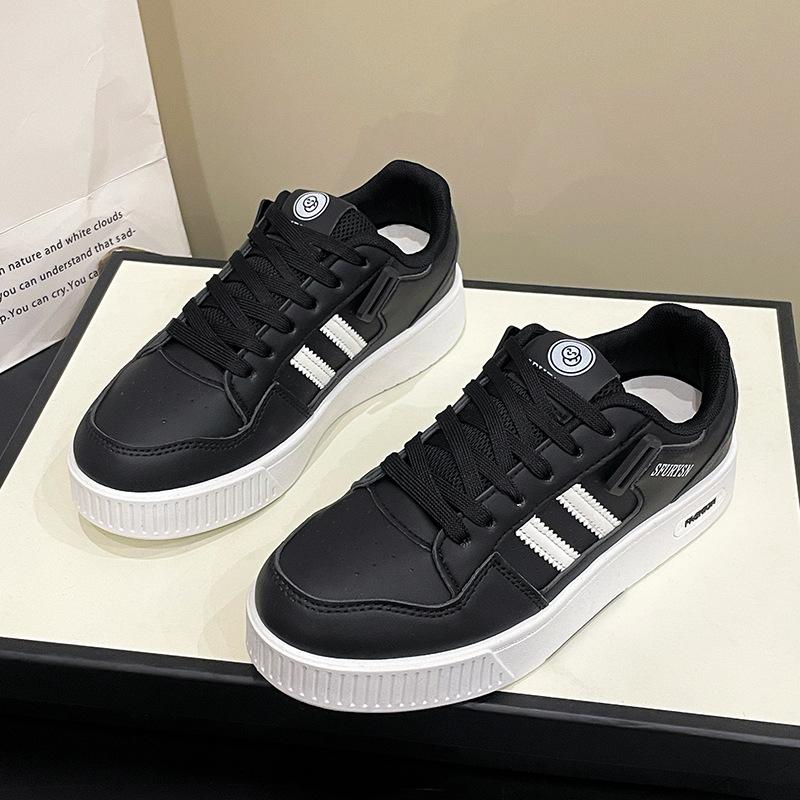 

Универсальная повседневная обувь на толстой подошве, женская осенняя обувь с низким верхом для сноуборда, повседневная спортивная обувь белого цвета Tide 40 чёрный