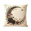 Halloween Throw Cover Retro Moon Print Single-Sided Short Plush 4545 cm