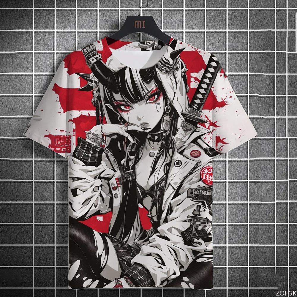 Men's and women's summer fashion 3D printing Japanese anime printing T-shirt casual  round neck casual short sleeve