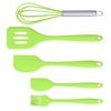 Cooking Spatula Set Silicone Baking Scraper Heat Resistant   Kitchen Utensil(Pink )