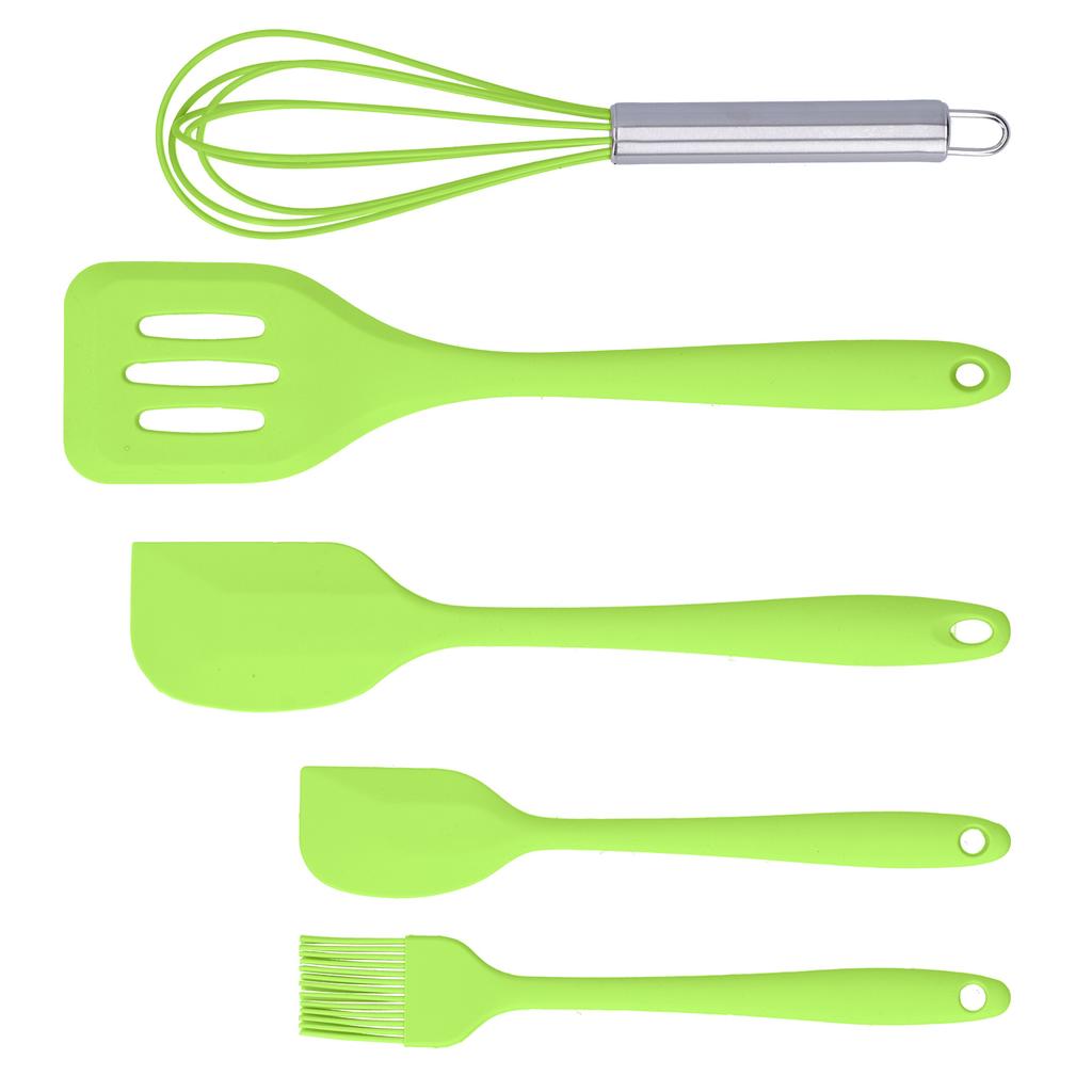 Cooking Spatula Set Silicone Baking Scraper Heat Resistant Kitchen Utensil(Pink )
