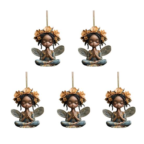 Yousheng 2D Acrylic Jesus Christ Ornament Car Rearview Mirror Hanging Decor Auto Interior Religious Gift for Christian Retro Faith Accessories