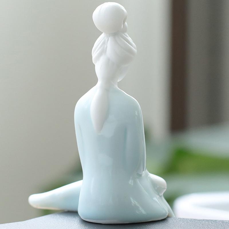 1Pcs  Ornament Teahouse Beauty Ornament Ceramic Crafts Tea Pet Leisure Maid