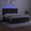 Maison Exclusive - Black 180x200 Cm Velvet Bed Slatted Base Mattress and LED