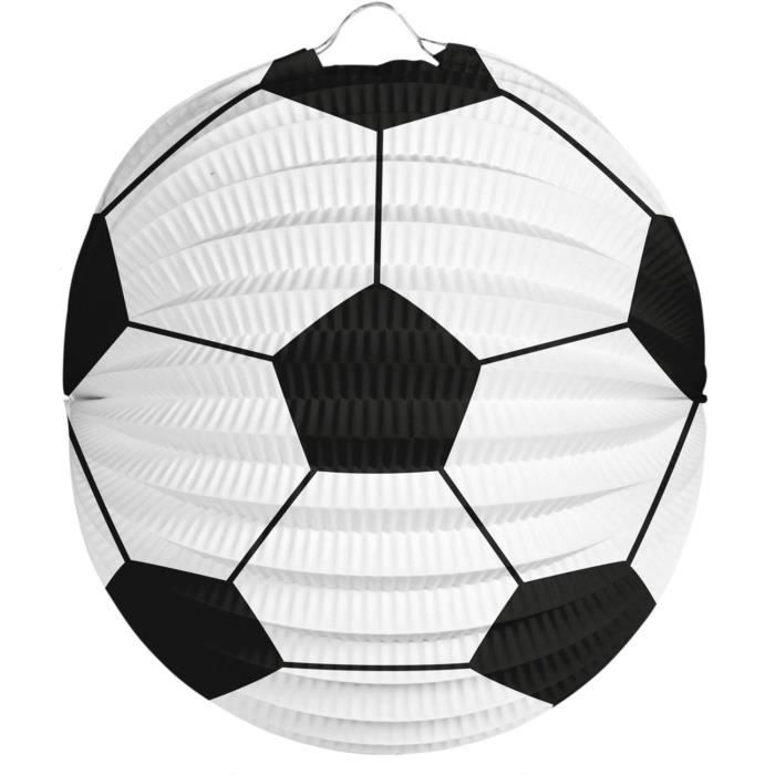 Folat ballon de foot lampion 22 cm papier blanc/noir