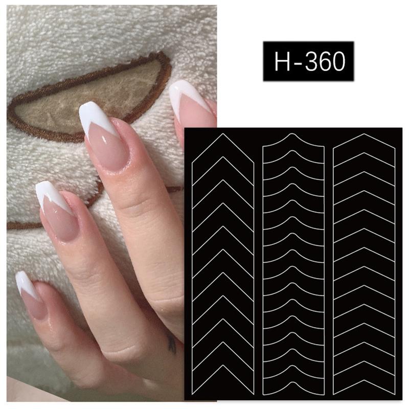 French Manicure Strip Nail Forms Fringe Tip Guides Sticker DIY Wavy Line Nail Art Tips Guides Stickers Stencil Strips Nail Tools