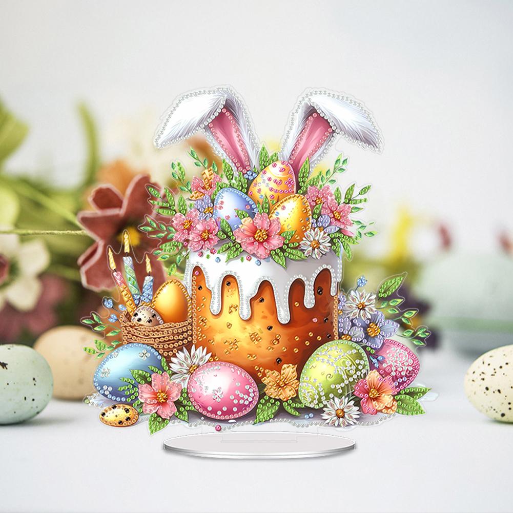 Acrylic Special Shape Easter Rabbit 5D DIY Diamond Art Tabletop Decorations Diamond Painting Desktop Decors for Adults Beginner