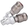 2 Way Connector Chrome Plated Pneumatic Component Carbon Steel G1 2 Thread Quick Coupler