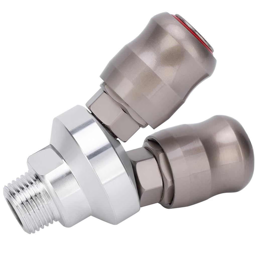2 Way Connector Chrome Plated Pneumatic Component Carbon Steel G1 2 Thread Quick Coupler