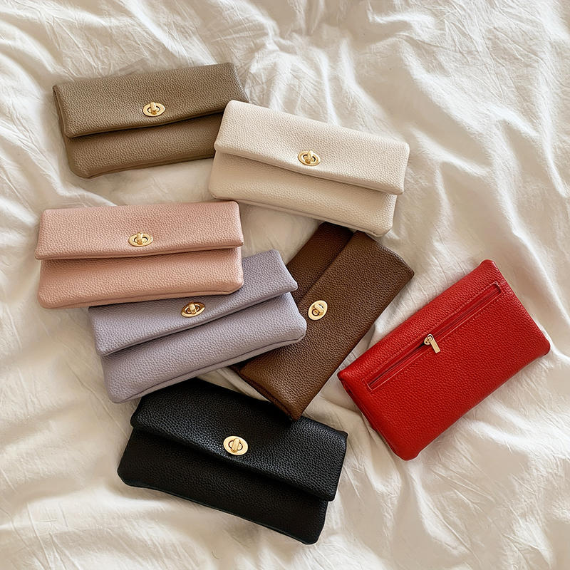 Stylish Women Wallets Long Hasp PU Leather Purses Portable Money Bag Solid Color Simple Multifunctional Coin Holder Fashionable Ladies Purse