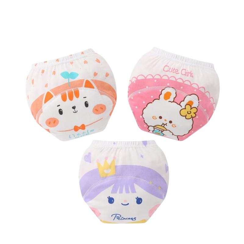 3PC Waterproof Reusable Cotton Baby Training Pants Infant Shorts Underwear Cloth Baby Diaper Nappies Panties