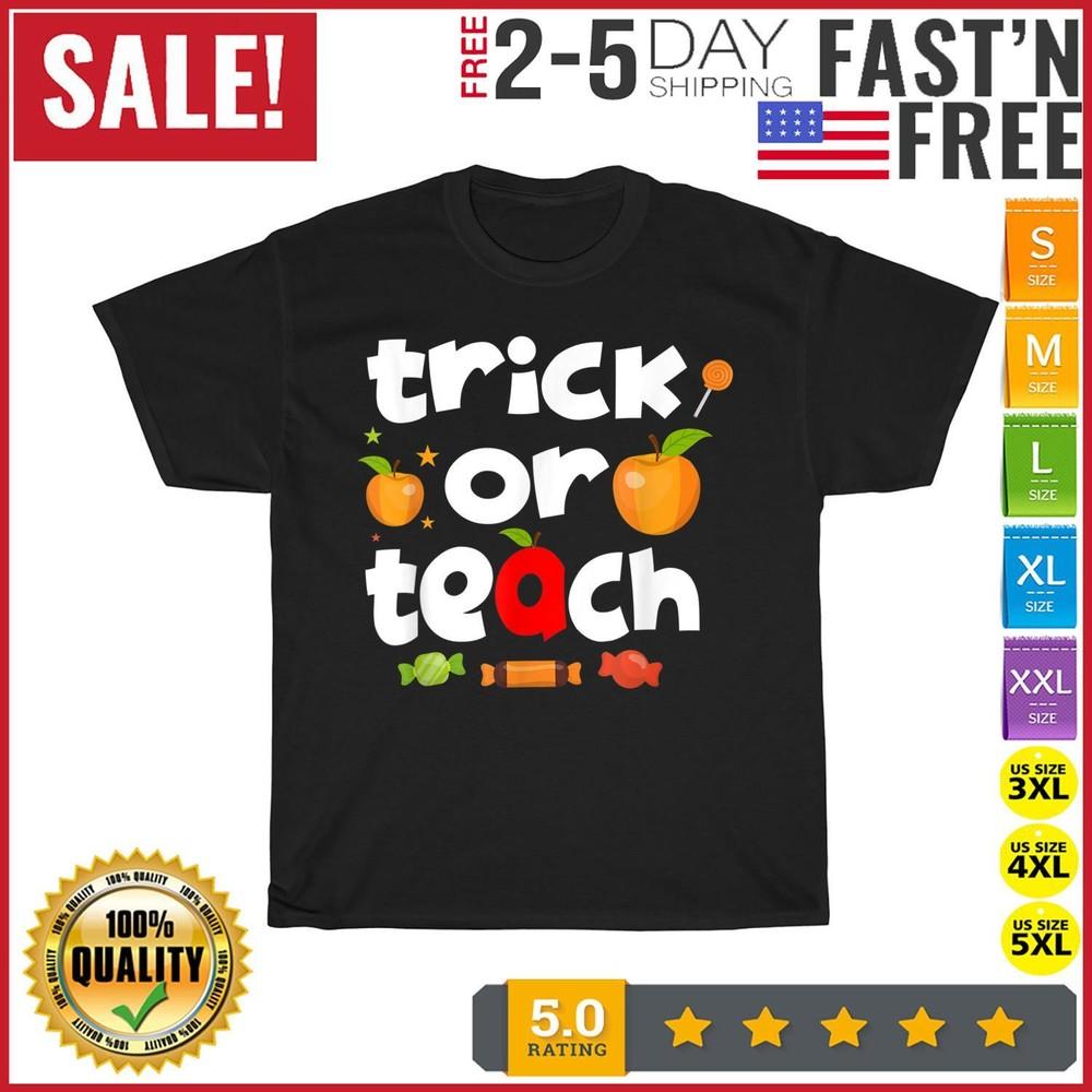 

Scary Pumpkin Halloween Day Student Trick or Teach Teacher T Shirt Men Women L