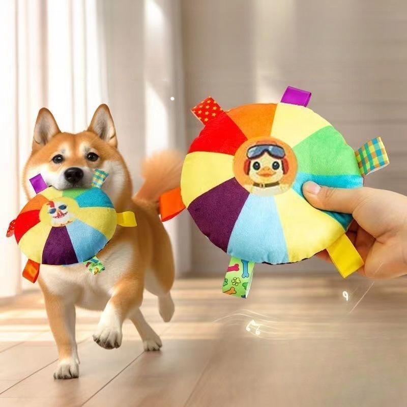 Pet Plush Squeaky Toy Assorted Cartoon Shapes Corduroy Molar Interactive Boredom Relief Dog Chew Toy