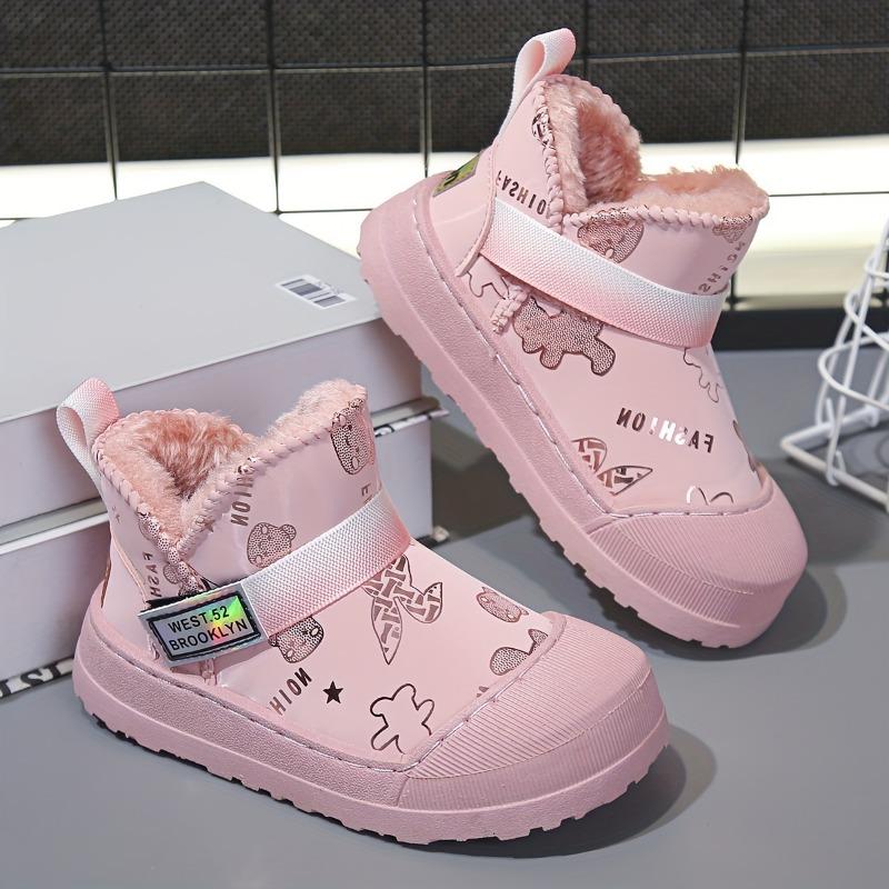 

Повседневные женские полусапожки для снега однотонного дизайна 37 розовый