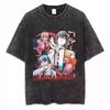 Chainsaw Man Denji, Makima, Aki, Power & Pochita Character Group Vintage Washed Oversized Black T-Shirt | Dark Shonen Anime Fan Merch Tee