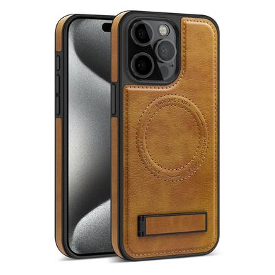 Geeignet für IPhone15Promax Handyhülle, Apple 14 Unsichtbarer Ständer, 13 Magnetische Anti-Fall Lederhülle