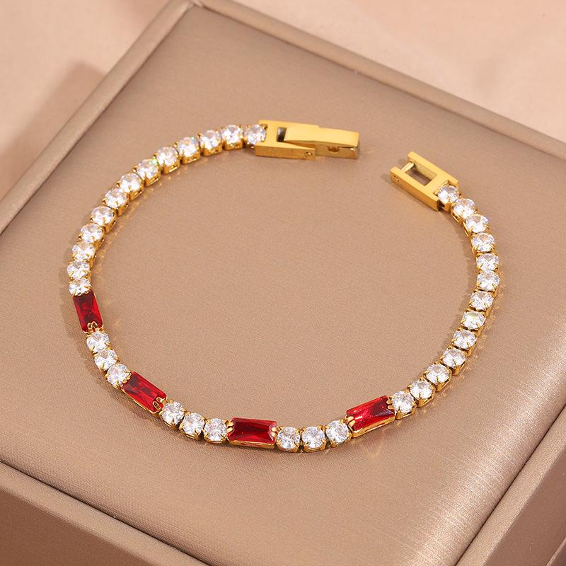 Popular bracelet, titanium steel does not fade, love zircon bracelet, high-end female light luxury niche bracelet, bracelet.
