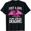 Just A Girl Who Loves Dragons I Funny Cute Dragon Gift T-Shirt