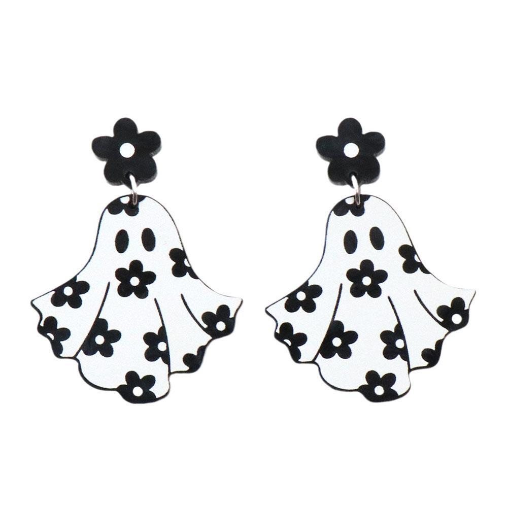 

Новые серьги-призраки в виде цветов Хэллоуин луковая пудра акриловые женские серьги аксессуары ювелирные изделия Pe Y1E9