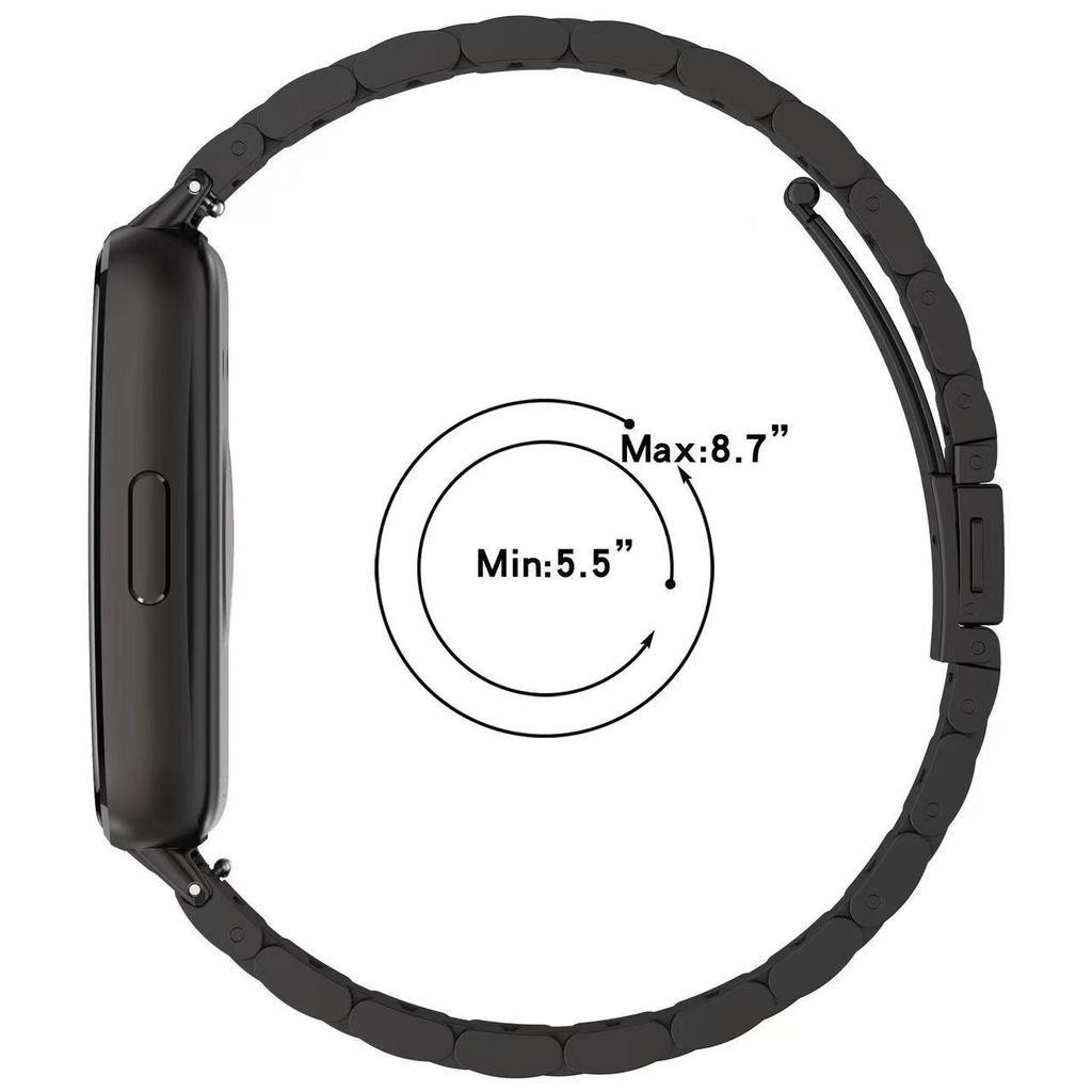 Compatible with Huawei Band 11 Pro: Three-Bead Stainless Steel Strap