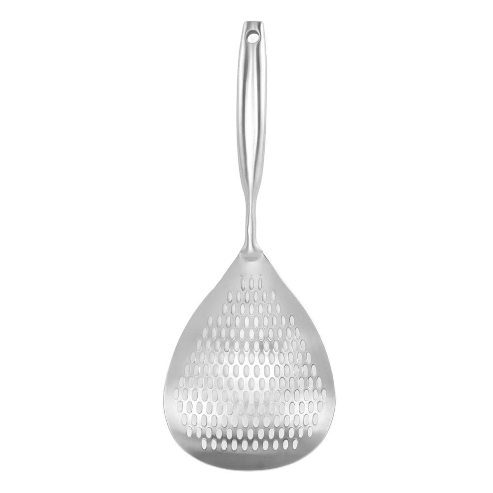 Anti-scald Handle Skimmer Spoon Rustless Steel Strainer Spoon Sturdy Cooking Utensil Home