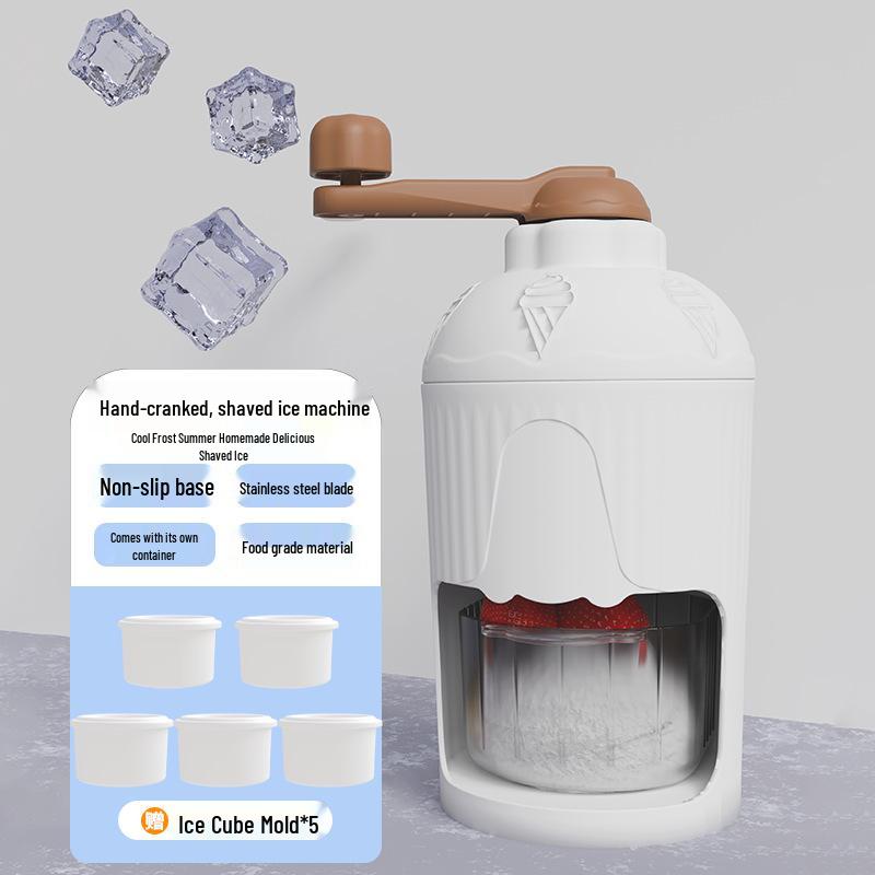 Portable Manual Ice Crusher & Shaved Ice Machine for Smoothies and Soft Serve