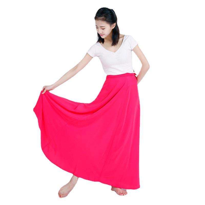 Red Shoes Midi Skirt: Gossamer Korean Dance Performance Costume for Women