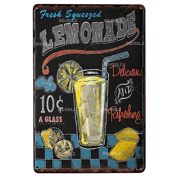 [SQ-DGLZ] Mojito Metal Sign Vintage Metal Plaque Plates Decor For Pub Bar Home Wall Decor Tin Signs Cocktail Poster Gift