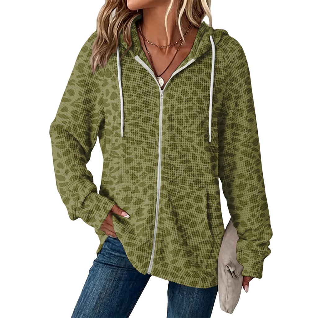 Damen Pullover mit Leopardenmuster, langärmlig, für den Herbst, Freizeitkleidung
