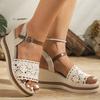 Fashion Summer Women Sandals Hollow Open Toe Shoes for Women Bohemian Beach Platform Woman Slides Adjustable Buckle Strap Women Slippers