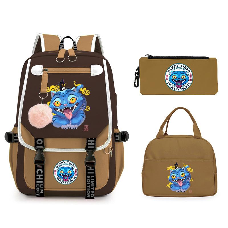 The Witch Hunter Girl Group Has the Same Peripheral Cartoon Korean Version Schoolbag Set, Cross-border Campus Trend, Primary and Secondary School