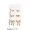 3 Pairs of Fashionable and Elegant Three-dimensional Bow Earrings, Multi Piece Set of Alloy Women's Earrings
