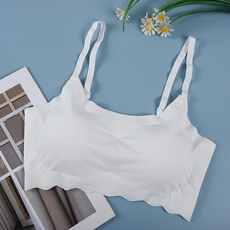 

Бесшовный бюстгальтер-майка второго поколения из ледяного шелка, беспроводной, больших размеров, с красивым дизайном спины. Double Extra Large белый