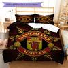Set Lenzuola Trapunta Manchester United Copripiumino Federa Decorazione Casa Regalo di Compleanno (1 * copripiumino + 2 * federa, senza nucleo)