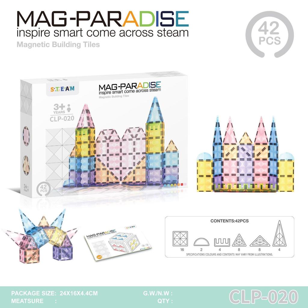 Stained Glass Magnetic Building Blocks Set - 100-Piece Educational Toy for Kids